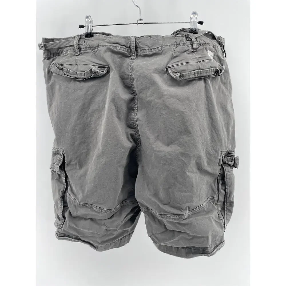 American Eagle Chino Shorts Men’s 44 Adjustable Waist Khaki Grey Flex